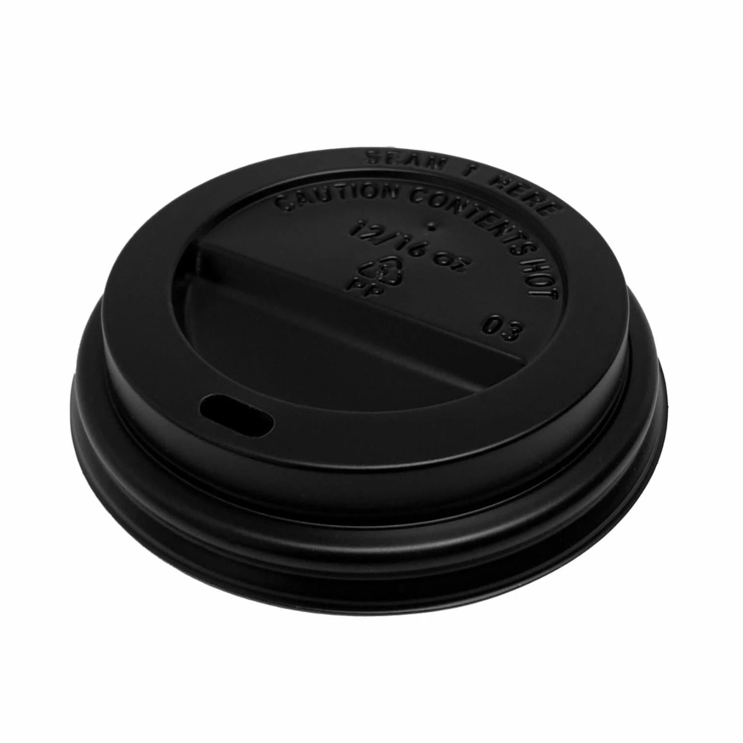 12oz - 16oz Black Sip Lid (PP) - (100 or 500 box)