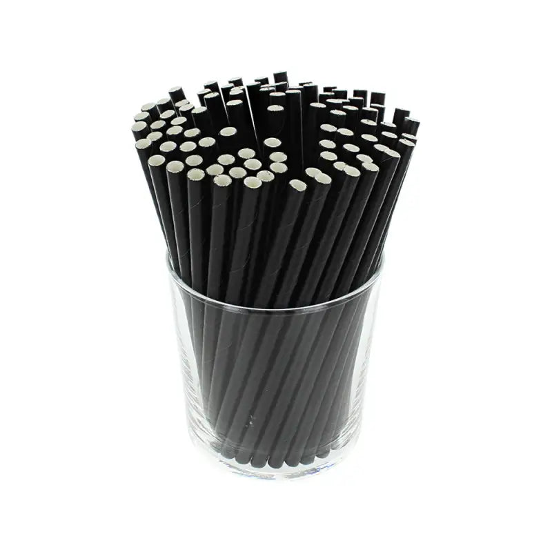 Black Paper Cocktail Straws 250 – Biodegradable & Recyclable 5.5 inch - (Box of 250)