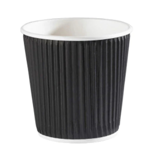 4oz Black Ripple Wall Hot Cup (100 or 500 box)