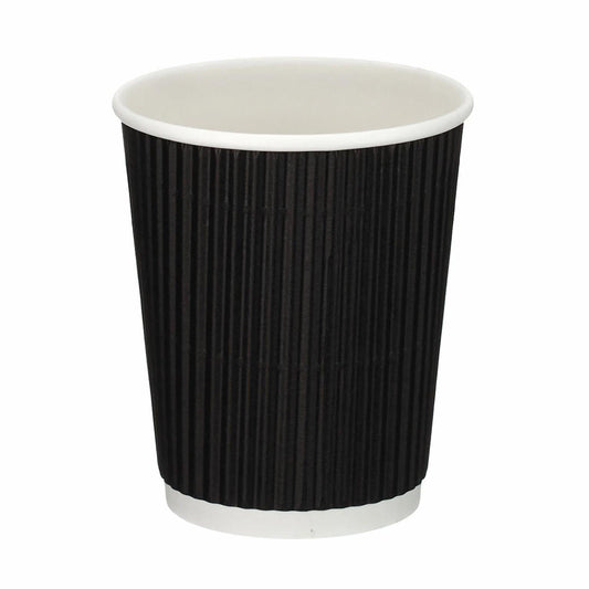 8oz Black Ripple Wall Hot Cup (100 or 500 box)