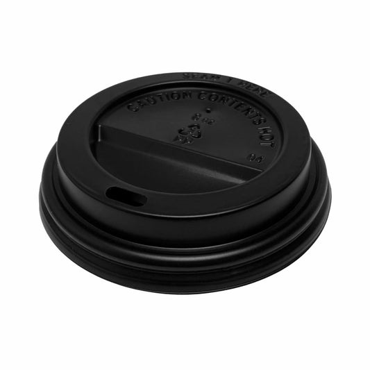 8oz Black Sip Lid (PP) - (100 or 500 box)