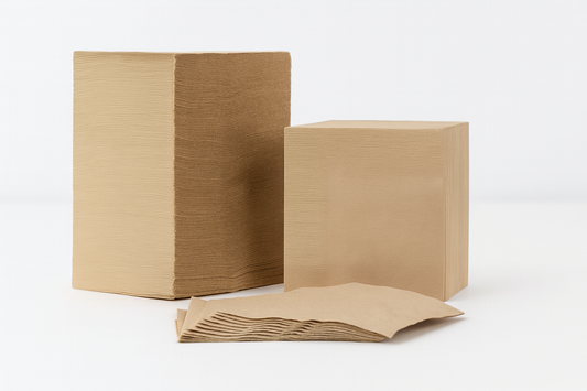 Kraft Cocktail Napkins 2Ply 23cm x 23cm (Box 500)