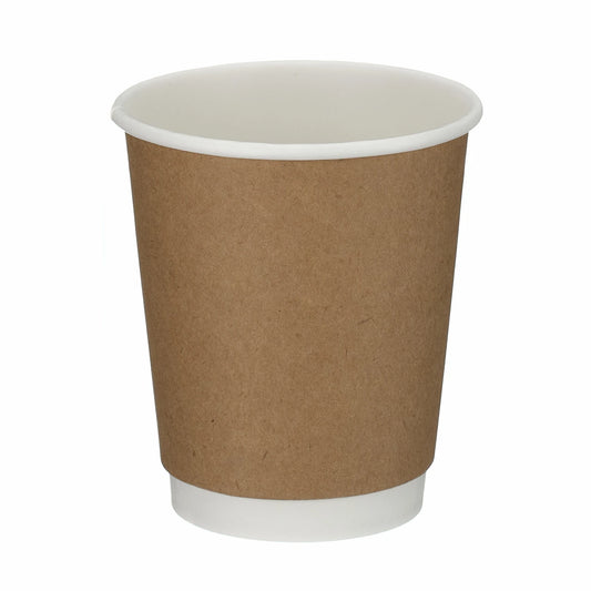8oz Kraft Double Wall Hot Cup (100 or 500 box)