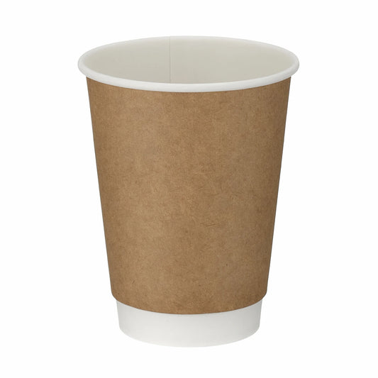 12oz Kraft Double Wall Hot Cup (100 or 500 box)